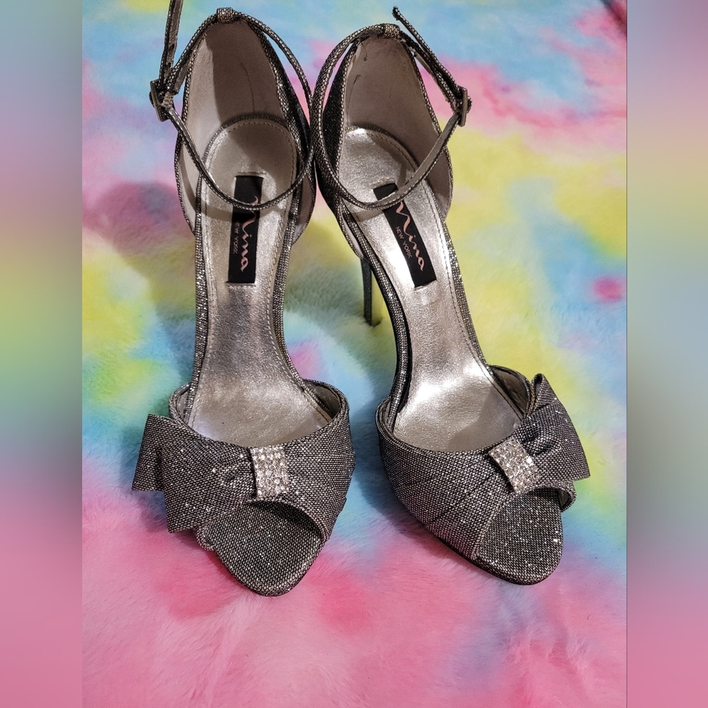 Nina sparkly bow heels